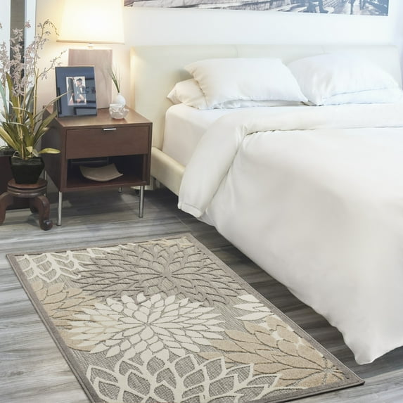 Nourison Aloha Indoor/Outdoor Natural 3' x 5' Area Rug, (3x5)