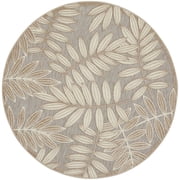 Nourison Aloha Indoor/Outdoor Natural 5'3" x ROUND Area Rug, (5 Round)