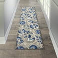 thumbnail image 1 of Nourison Aloha Indoor/Outdoor Natural/Blue 2'3" x 10' Area Rug, (2x10), 1 of 9