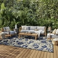 thumbnail image 1 of Nourison Aloha Indoor/Outdoor Natural/Blue 7'10" x 10'6" Area Rug, (8x11), 1 of 11