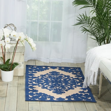Nourison Aloha Indoor/Outdoor Navy 2'8" x 4' Area Rug, (3x4)