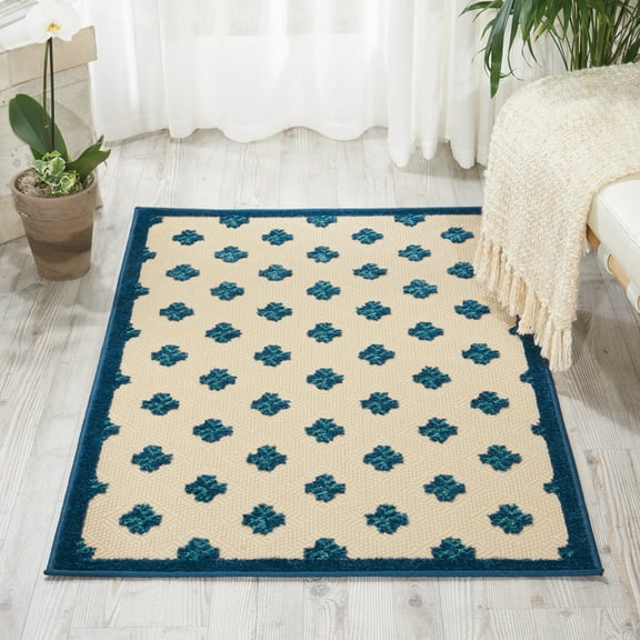 Nourison Aloha Indoor/Outdoor Navy 2'8" x 4' Area Rug, (3x4)
