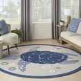 thumbnail image 1 of Nourison Aloha Indoor/Outdoor Navy Blue 7'10" x round Area Rug (8 Round), 1 of 9