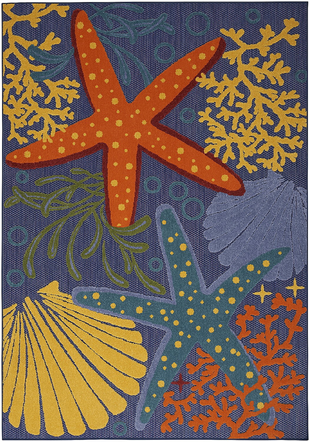 Nourison Aloha Indoor Outdoor Navy Multicolor 6 X 9 Area Rug 6x9 nourison-aloha-indoor-outdoor-navy-multicolor-6-x-9-area-rug-6x9