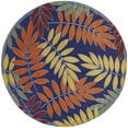 thumbnail image 1 of Nourison Aloha Indoor/Outdoor Navy Multicolor 7’10” x Round Area Rug (8 Round), 1 of 9