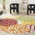 thumbnail image 1 of Nourison Aloha Indoor/Outdoor Red Multi Colored 7'10" x ROUND Area Rug, (8 Round), 1 of 9