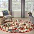 thumbnail image 1 of Nourison Aloha Indoor/Outdoor Red Multicolor 5'3" x Round Area Rug (5 Round), 1 of 9
