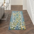 thumbnail image 1 of Nourison Aloha Indoor/Outdoor Transitional French Country Ivory Blue 2' x 6' Area Rug, (2' x 6'), 1 of 8