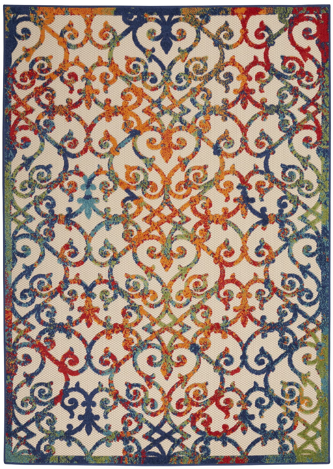 Nourison Aloha 7' x 10' Multicolor Flat Woven Indoor/Outdoor Rug