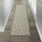 Nourison Aloha Indoor/Outdoor Transitional French Country Natural 2'3" x 8' Area Rug, (8' Runner)