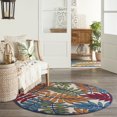 thumbnail image 1 of Nourison Aloha Indoor/Outdoor Tropical Botanical Multicolor 5'3" x ROUND Area Rug, (5' x Round), 1 of 10