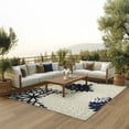 thumbnail image 1 of Nourison Aloha Indoor/Outdoor Tropical Floral Ivory/Navy 7' x 10' Area Rug, (7' x 10'), 1 of 11