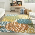 thumbnail image 1 of Nourison Aloha Indoor/Outdoor Tropical Floral Turquoise Multicolor 3'6" x 5'6" Area Rug, (4' x 6'), 1 of 10