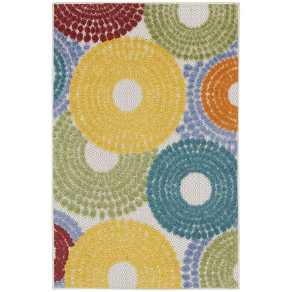 Nourison Aloha 2'8" x 4' Multicolor Modern Indoor/Outdoor Rug