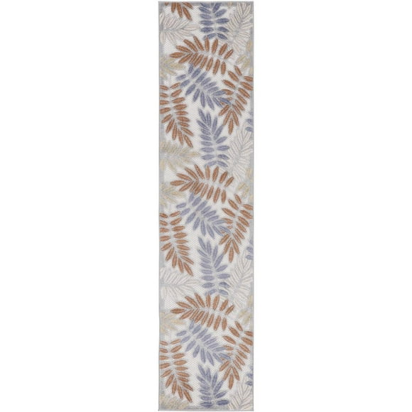 Nourison Aloha Outdoor Blue Mocha 2'3" x 8' Area Rug (2x8)