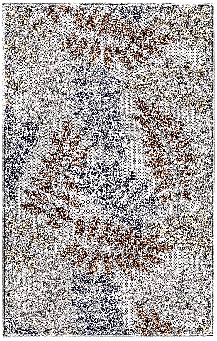 Nourison Aloha Outdoor Blue Mocha 2'8