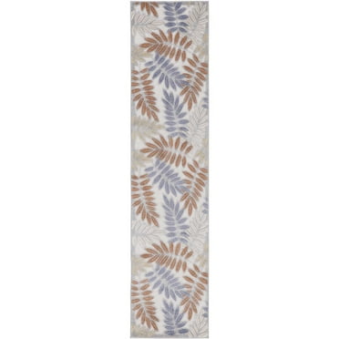 Nourison Aloha Outdoor Blue Mocha 2' x 6' Area Rug (2x6)