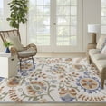 thumbnail image 1 of Nourison Aloha Outdoor Ivory Blue 7'10" x 10'6" Area Rug (8x11), 1 of 9