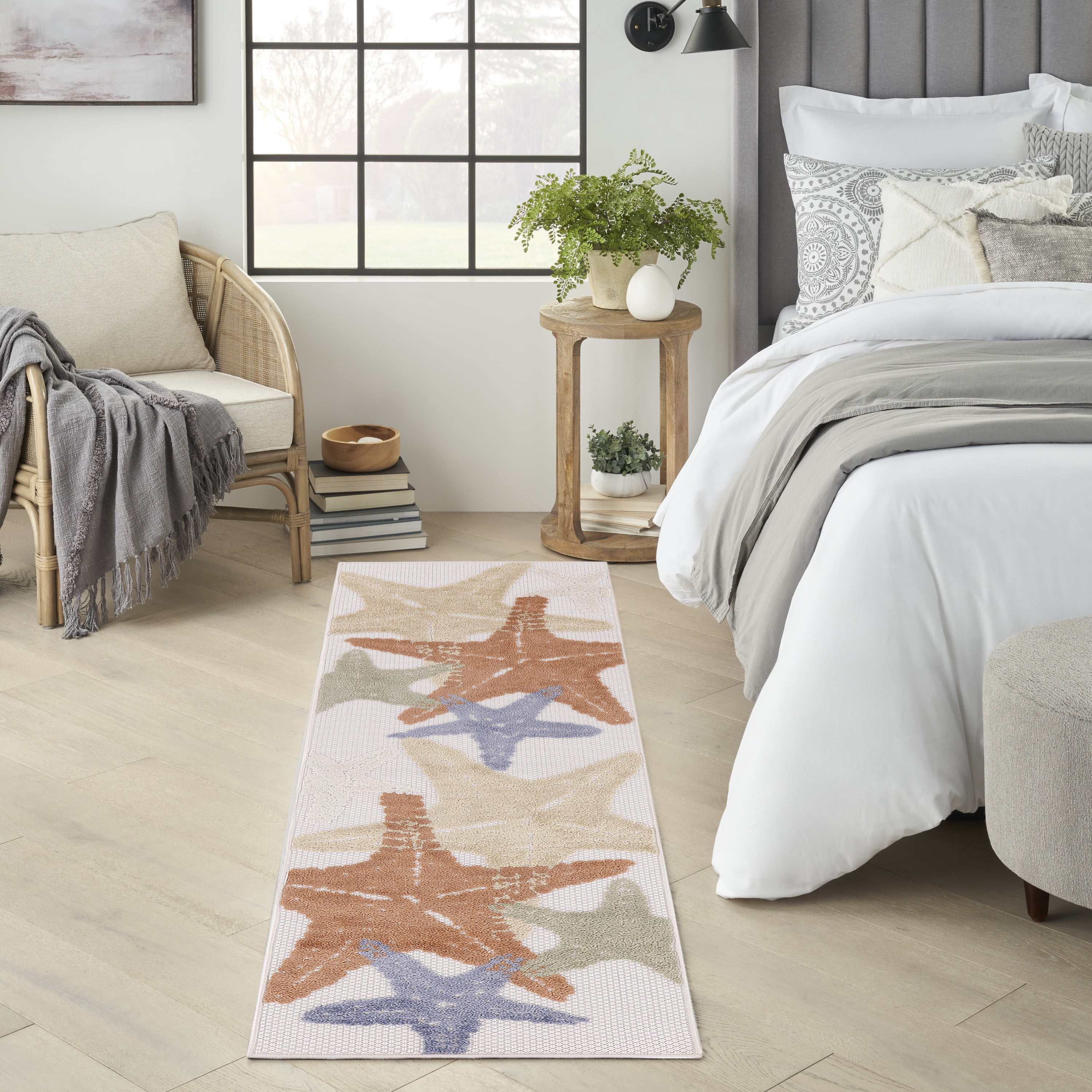 Nourison Aloha Outdoor Ivory Multicolor 2'3" x 8' Area Rug (2x8)