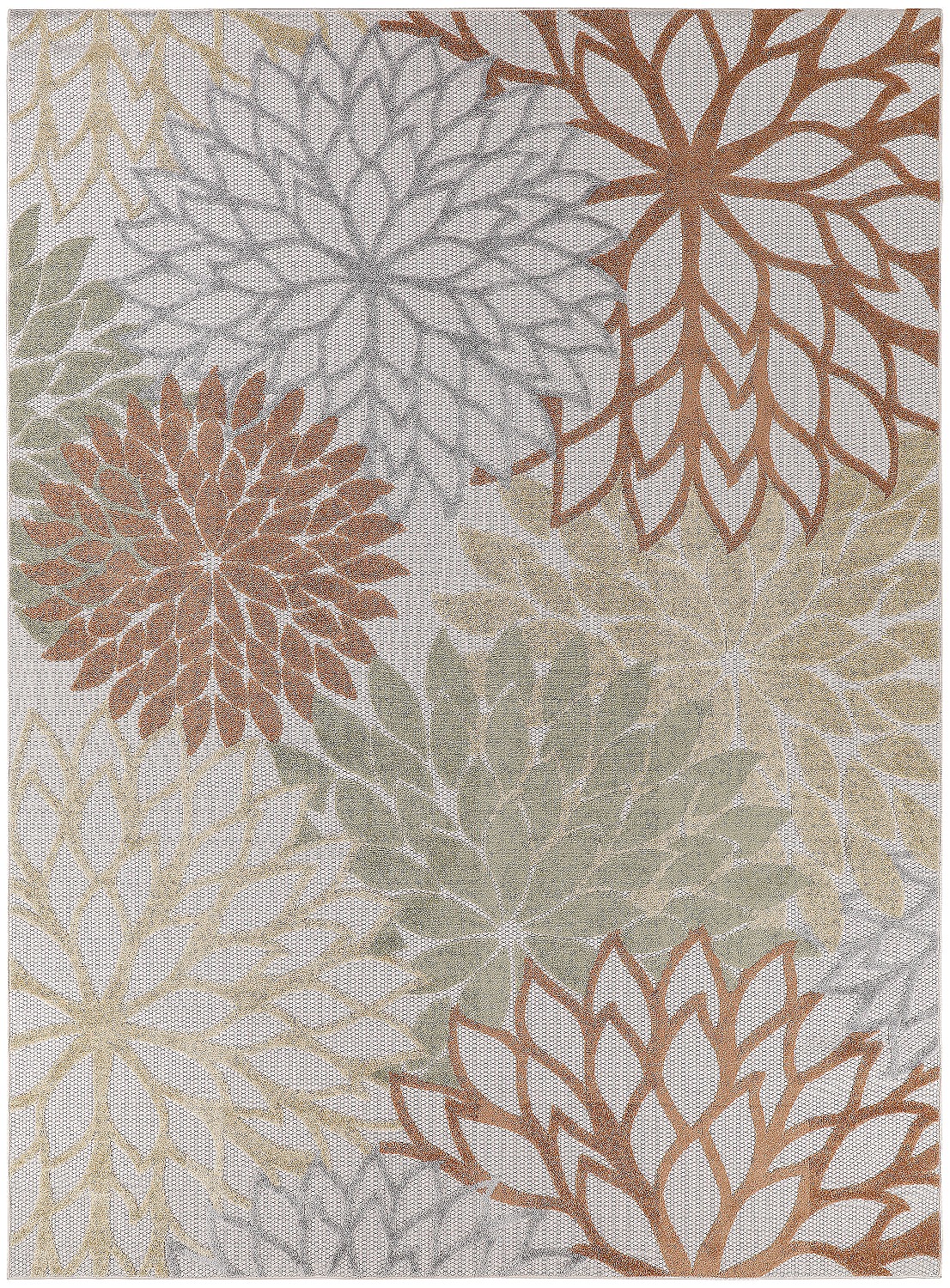 Multicolor Ivory Area Rug Nourison Aloha Outdoor Ivory Multicolor 9' x 12' Area Rug (9x12 ...