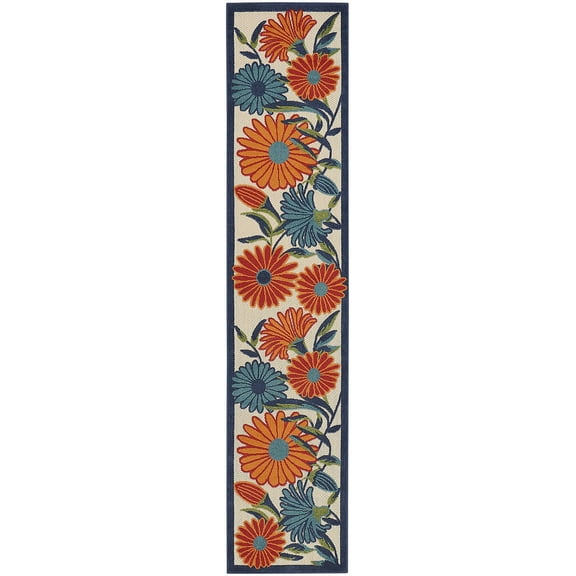 Nourison Aloha Outdoor Multicolor 2'3" x 10' Area Rug (2x10)