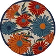thumbnail image 1 of Nourison Aloha Outdoor Multicolor 5'3" x Round Area Rug (5 Round), 1 of 9