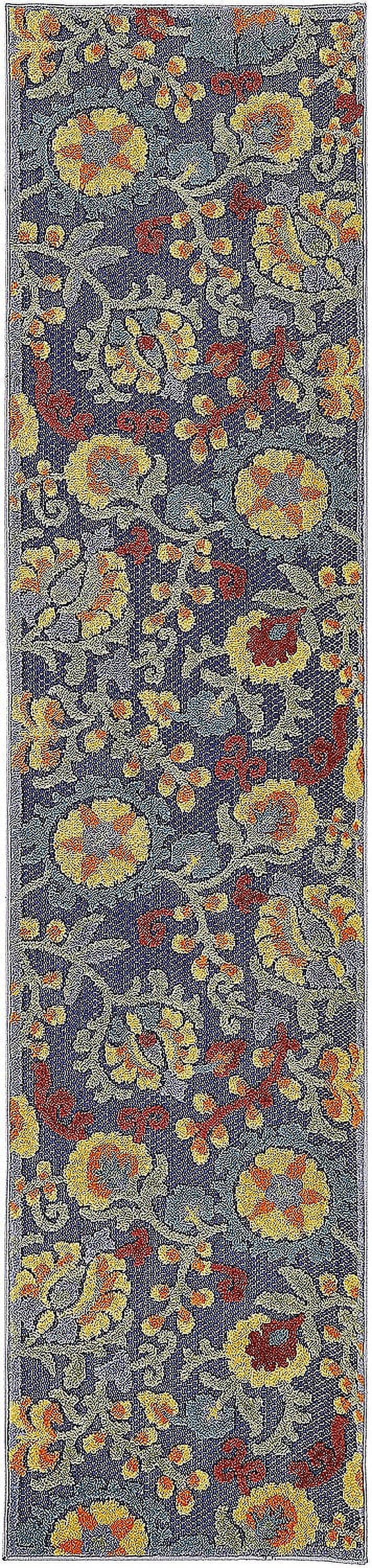 Nourison Aloha Outdoor Navy Multicolor 2' x 6' Area Rug (2x6) - Walmart.com