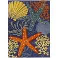 thumbnail image 1 of Nourison Aloha Outdoor Navy Multicolor 7'10" x 10'6" Area Rug (8x11), 1 of 9