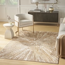 Nourison Ambiance 5'3" x 7'3" Ivory Gold Modern Indoor Rug