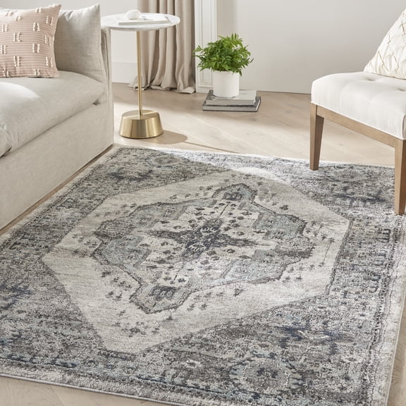 Nourison American Manor 5'3" x 7'3" Grey Farmhouse Indoor Rug