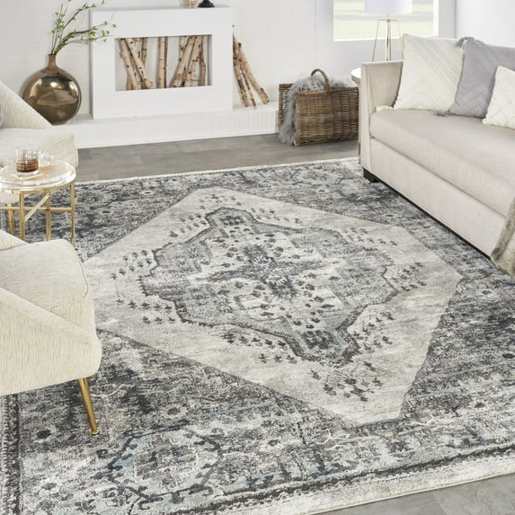 Nourison American Manor 7'10" x 9'10" Grey Farmhouse Indoor Rug