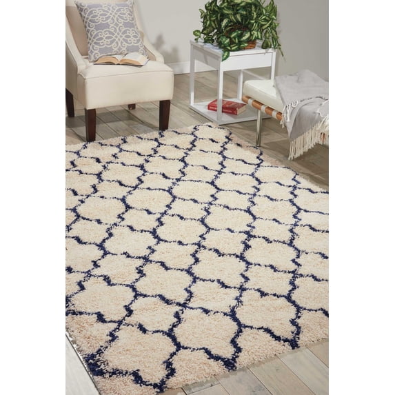 Nourison Amore Bohemian Ivory/Blue 6'7" x SQUARE Area Rug, (7 Square)