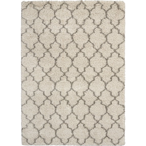 Nourison Amore Cream Shag Area Rug AMOR2 3'11" x 5'11"
