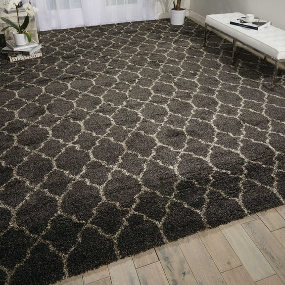 Nourison Amore Shag Charcoal 10' x 13' Area Rug, (10x13)