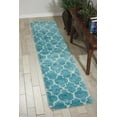 thumbnail image 1 of Nourison Amore Shag Trellis Aqua 2'2" x 10' Area Rug, (10' Runner), 1 of 8