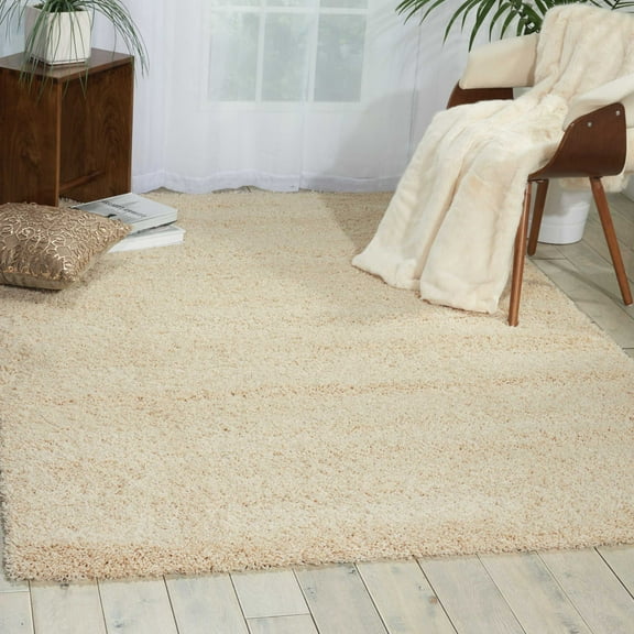 Nourison Amore Solid Cream 5'3" x 7'5" Area Rug, (5x7)