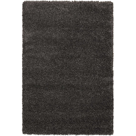 Nourison Amore Solid Shag Dark Grey 7'10" x 10'10" Area Rug, (8' x 11')