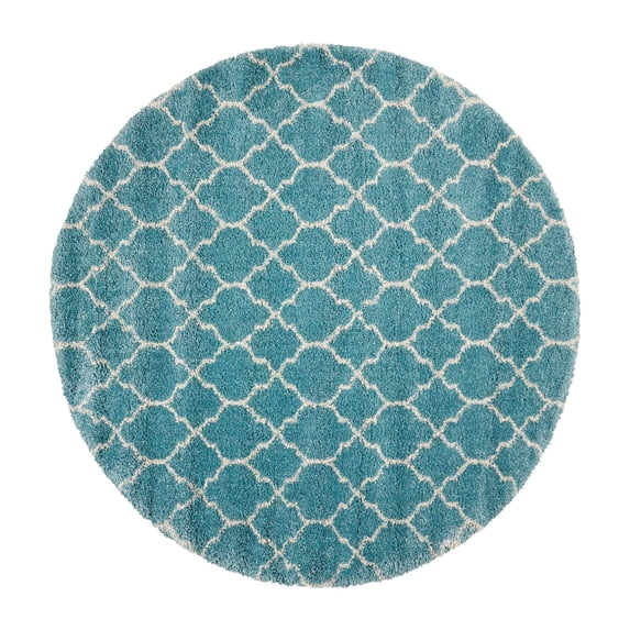 Nourison Amore Aqua Shag Area Rug AMOR2 7'10" x 7'10"