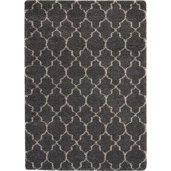 Nourison Amore Charcoal Shag Area Rug AMOR2 5'3" x 7'5"