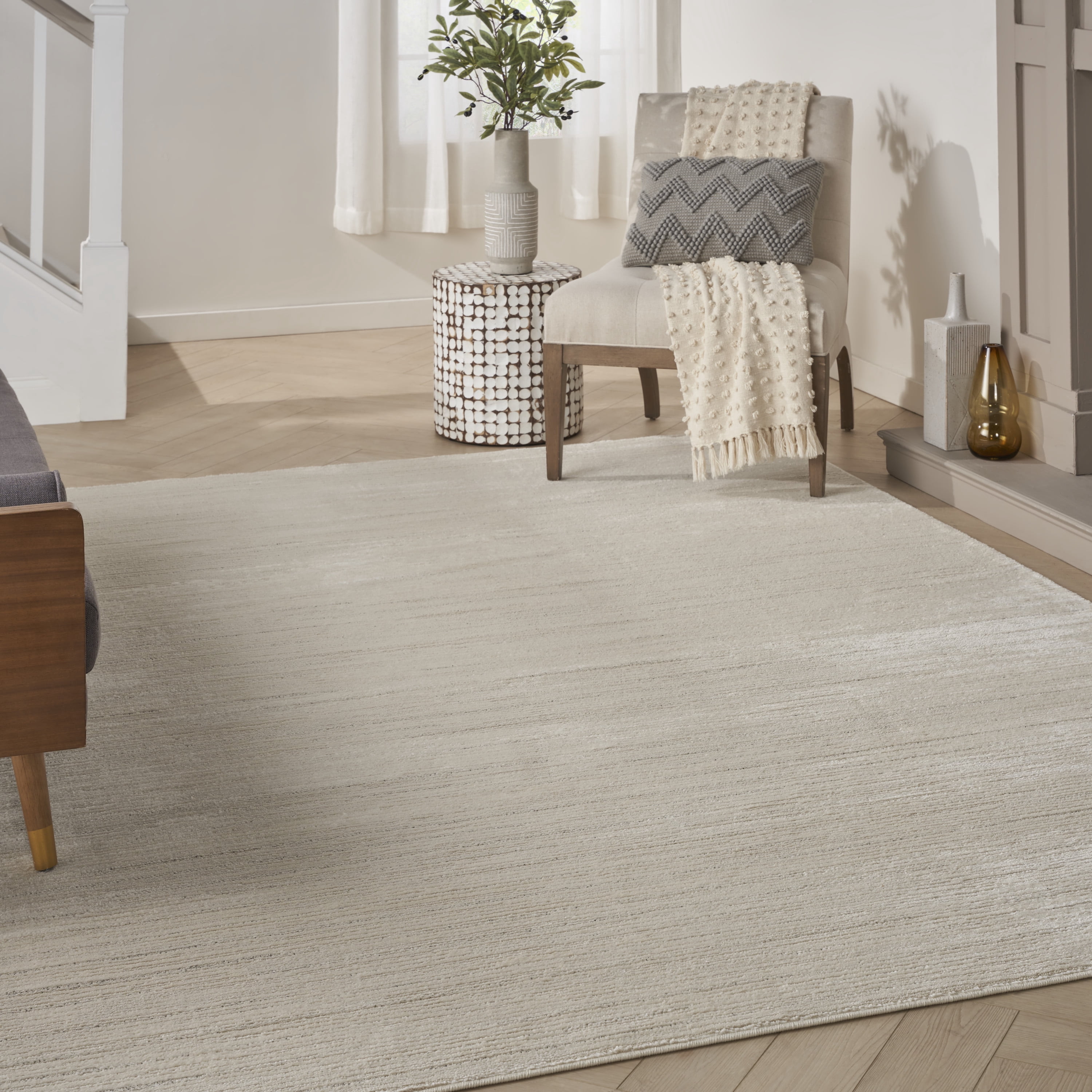 Nourison Andes Abstract Ivory Grey 7'10" x 9'10" Area Rug (8x10)