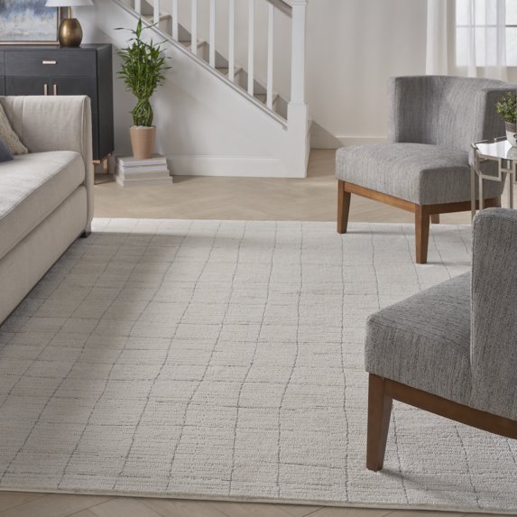 Nourison Andes Abstract Ivory Grey 7'10" x 9'10" Area Rug (8x10)