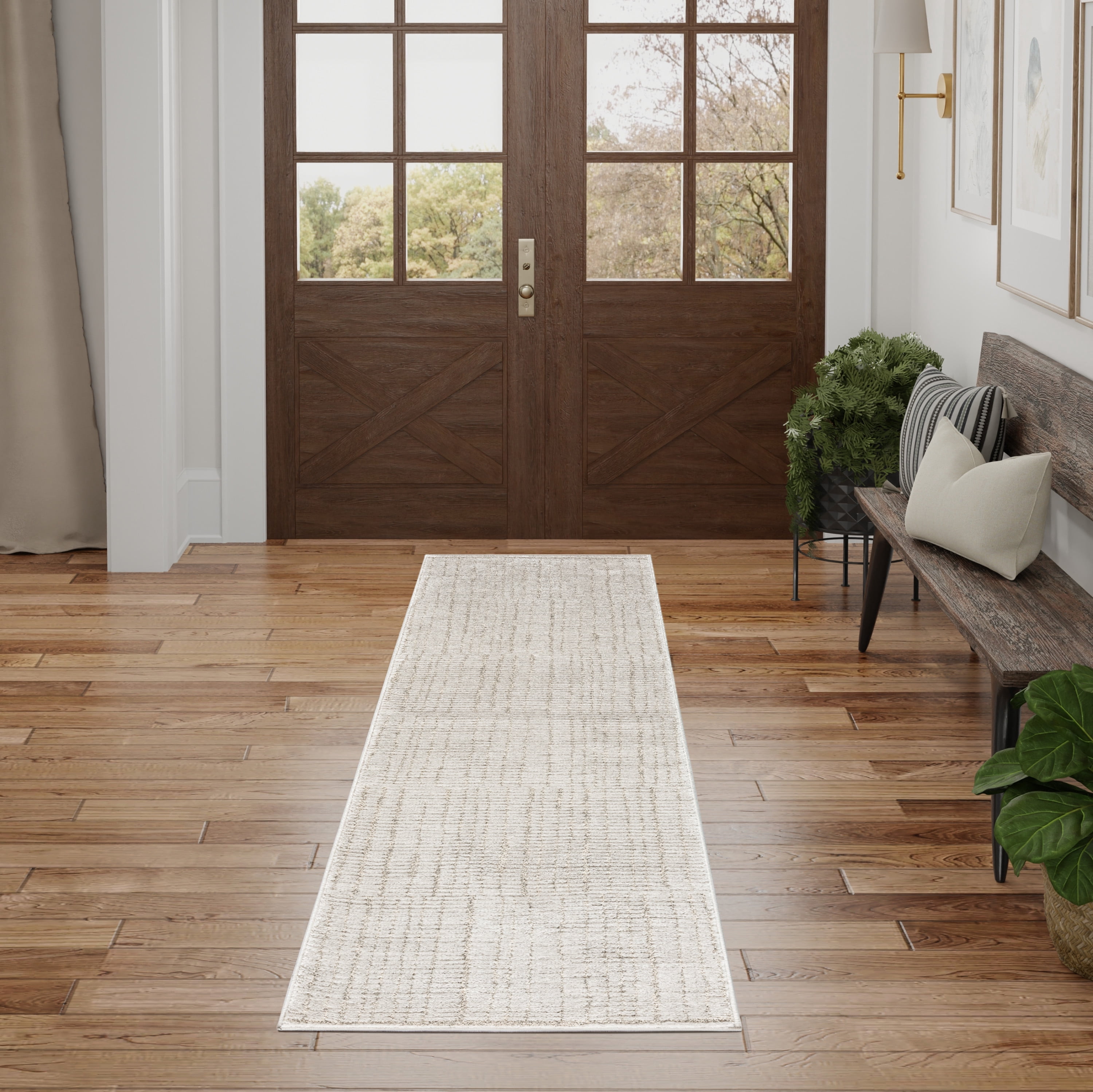 Nourison Andes Abstract Silver 2'2" x 7'6 Area Rug (2x8)