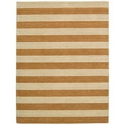Nourison Area Rug Orange 7'9" x 10'10" Contains Latex Wool Stripe, Border 0.51 - 0.75 inch 8' x 10' Indoor