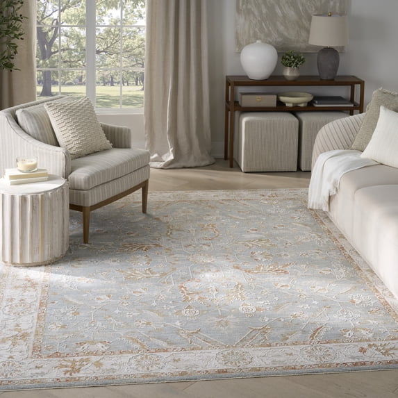 Nourison Asher 7'10" x 10'4" Blue Ivory Vintage Indoor Rug