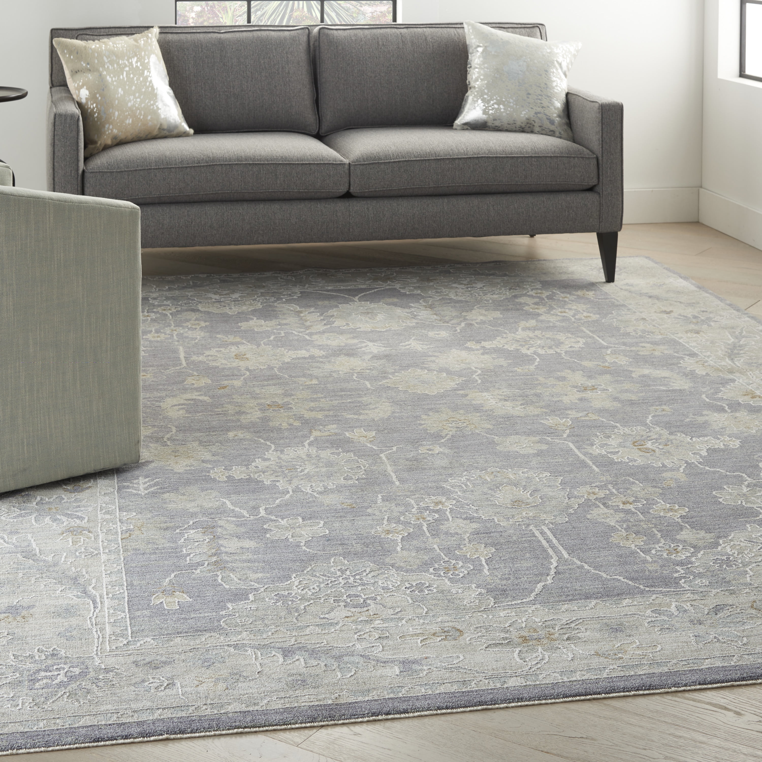 Charcoal Elegance 8' x 10' Hand-Knotted Persian Area Rug
