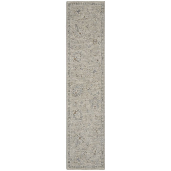 Nourison Asher ASR04 Indoor only Area Rug - Lt Grey 2'3" x 10'2"