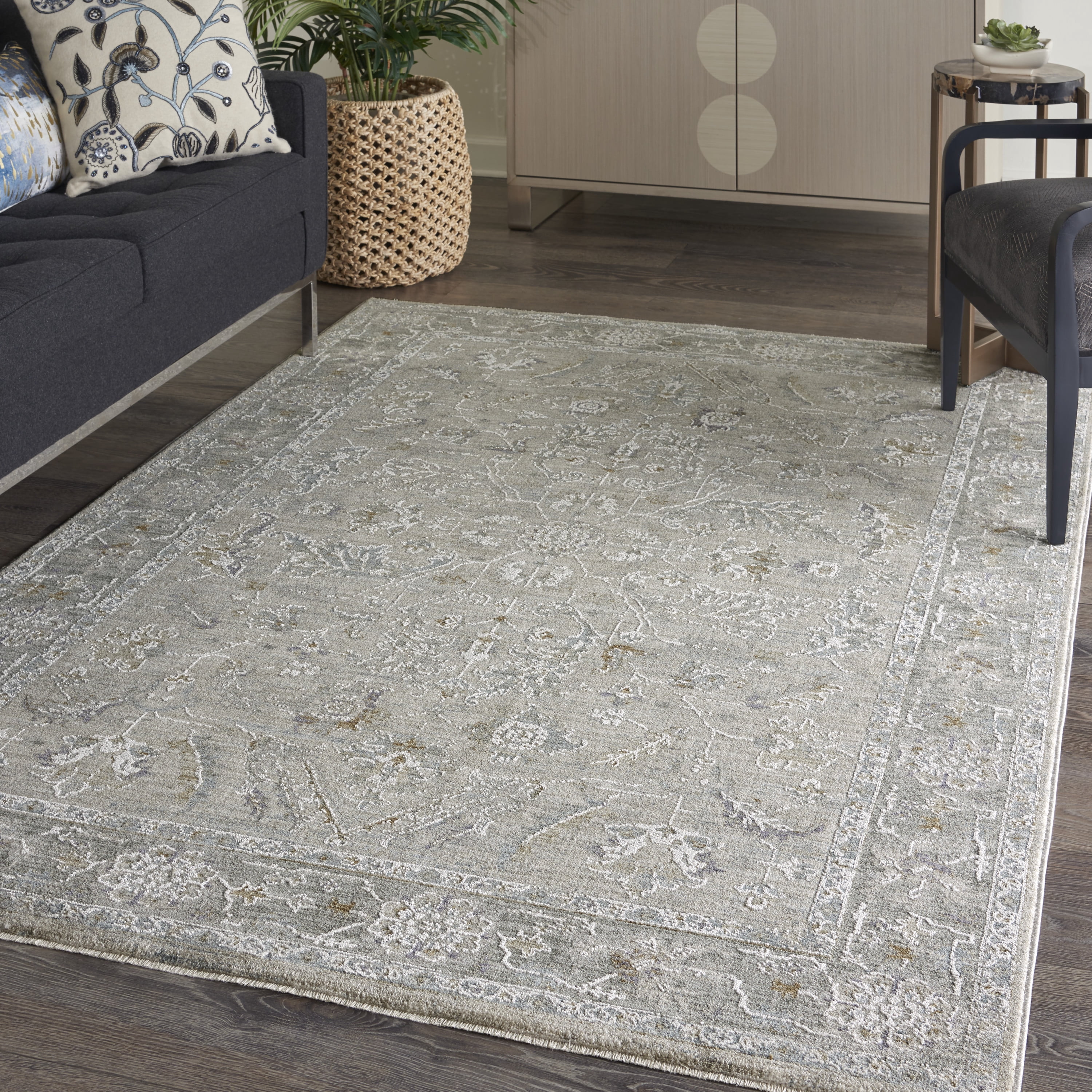 Nourison Asher Persian Light Grey 5'3