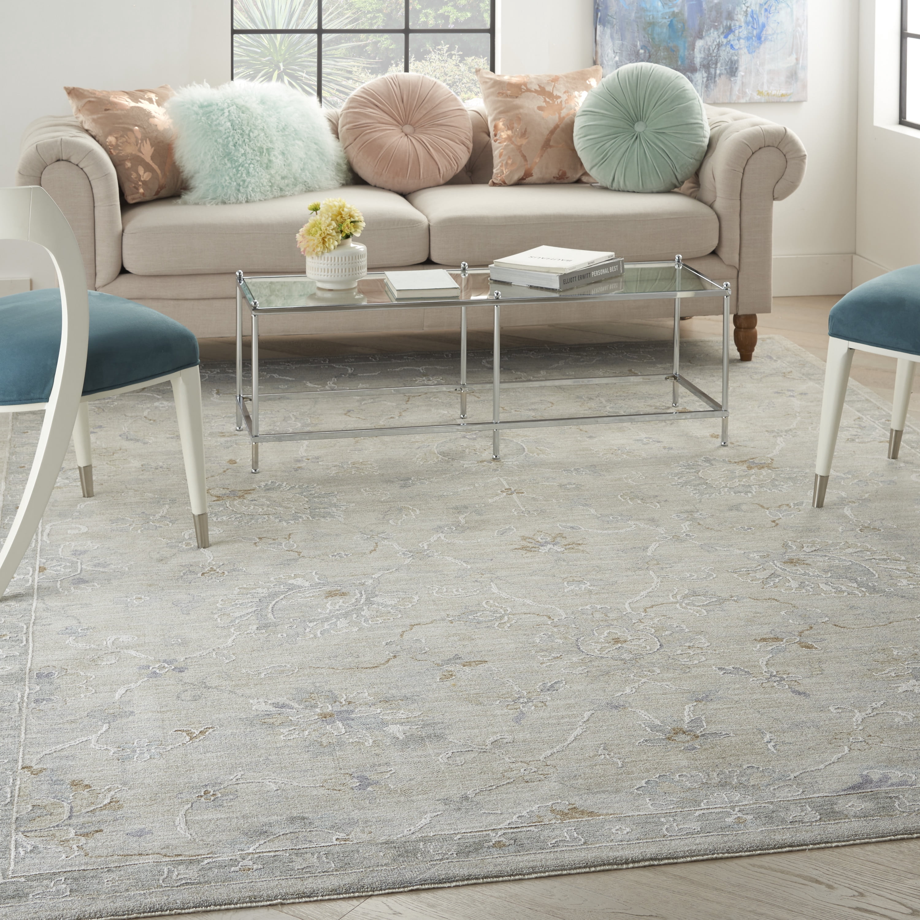 Nourison Asher Persian Light Grey 7'10
