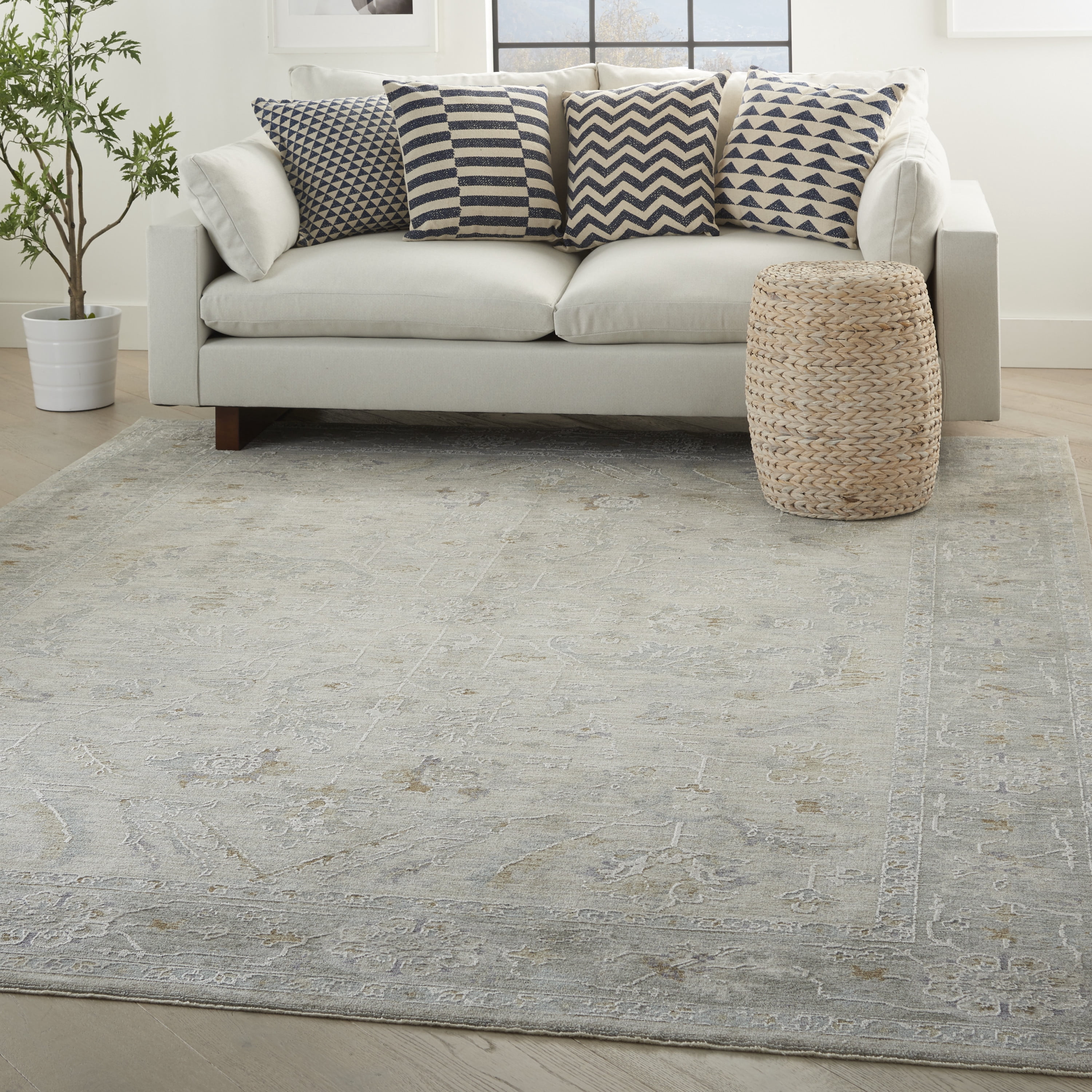 Nourison Asher Persian Light Grey 9'3