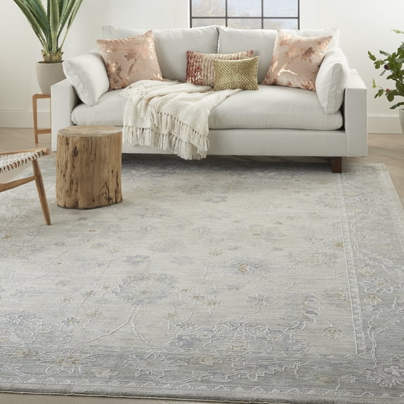 Nourison Asher Persian Light Grey 9'3" x 12'7" Area Rug, (9x13)